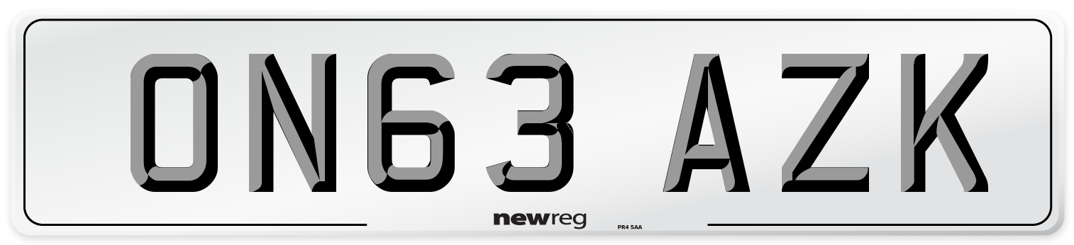 ON63 AZK Number Plate from New Reg